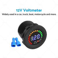 Battery Volt Meter Monitor LED Digital DC 12V Car Boat Voltage Marine Gauge