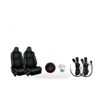 4PCS 12V Universal Carbon Fiber Car Heated Seat Heater Kit with Round Switch AU - ZT2