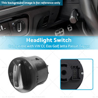 Headlight Switch Suitable for VW CC Eos Golf Jetta Passat Tiguan 5ND941431B