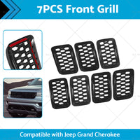 Front Grill Mesh Covers Inserts Suitable for Jeep Grand Cherokee 17-22  Black