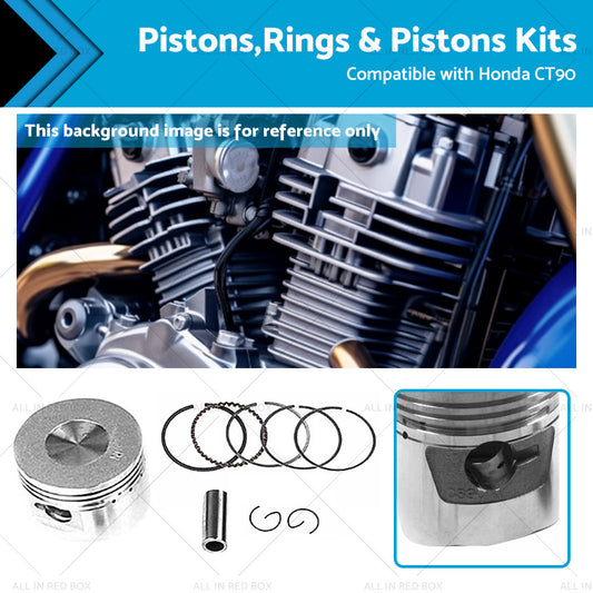 Suitable for Honda CT90 66-79 STD Piston Kit 47mm Rings Pin Clips