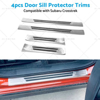 4x Suitable For Subaru Crosstrek 2023 Steel Door Sill Protector Trim Scuff Plate