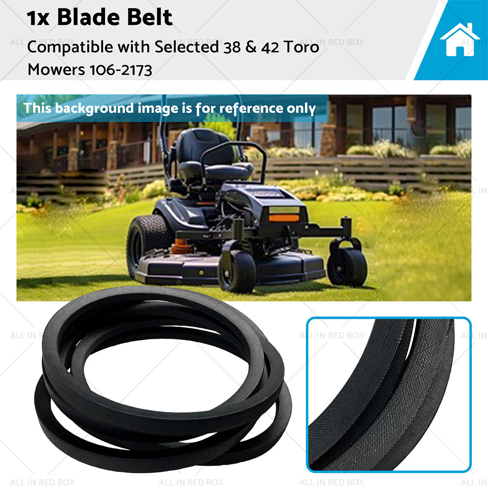 1x Ride on Mower Deck Belt Suitable for Selected 38inch  and  42inch Toro Mowers 106-2173