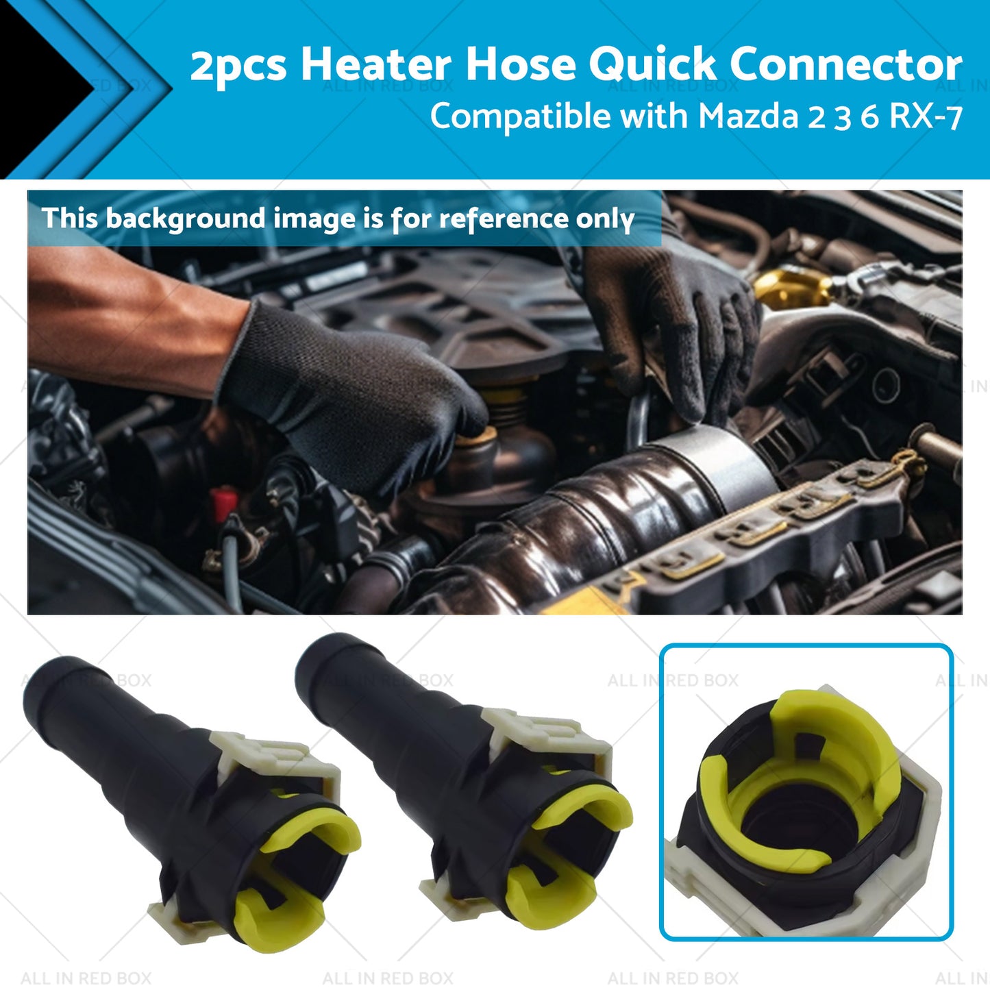 2x Heater Hose Quick Connector Suitable for Mazda MX-3 MX-6 RX-7 Protege MPV