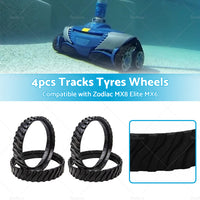 4X Tracks Tyres Wheel Suitable For Zodiac MX8 MX6 Baracuda R0526100 Pool Cleaner