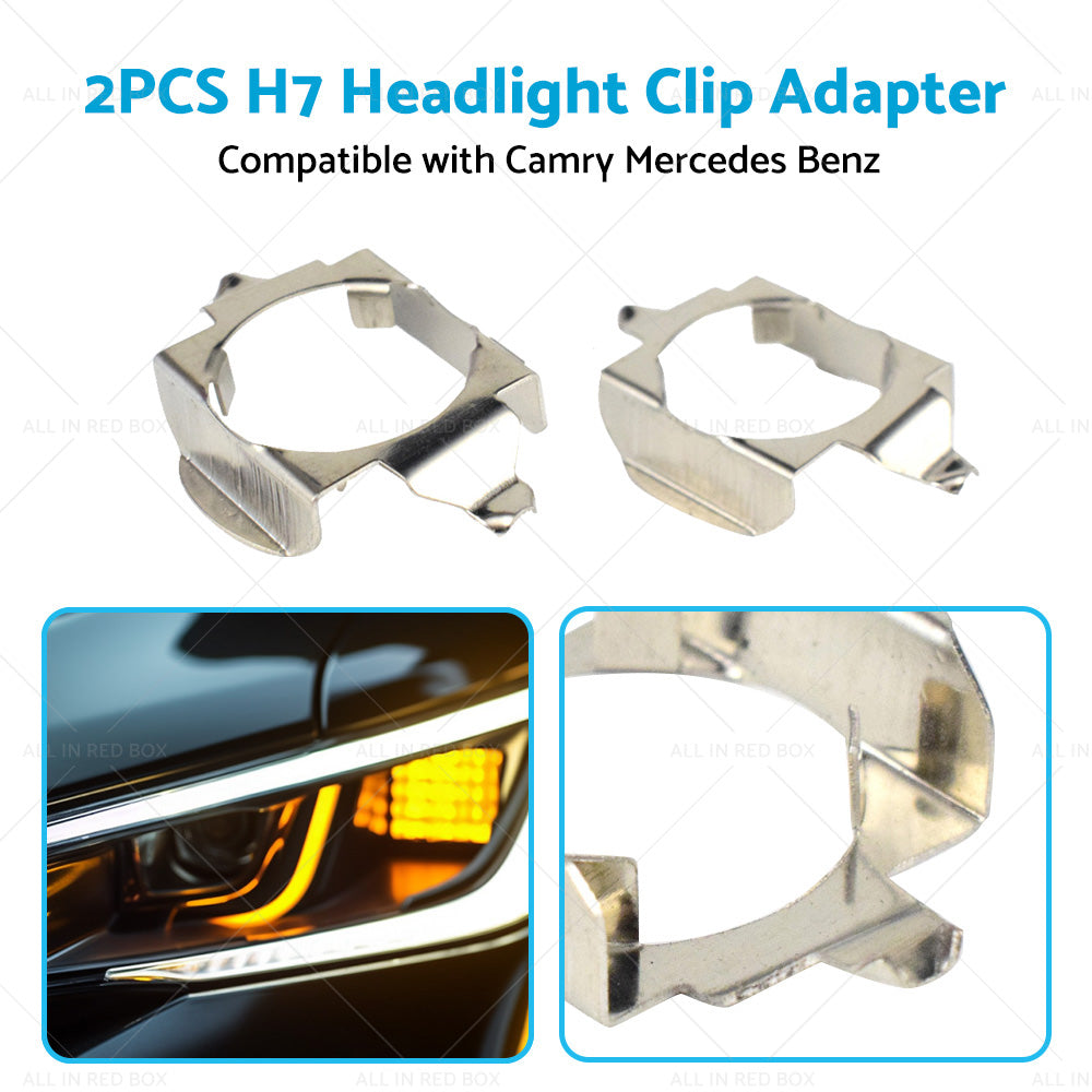 1 Pair LED Headlight H7 Clip Adapter Holder Suitable for Camry Mercedes Benz