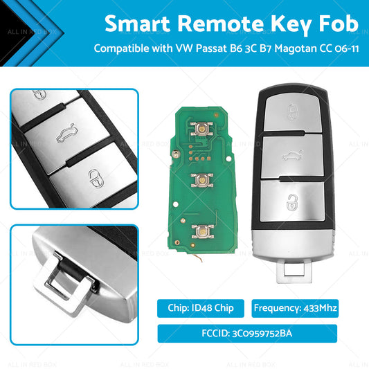 Smart Remote Key Fob 3C0959752BA Suitable ForVW Passat B6 3C B7 Magotan CC 06-11