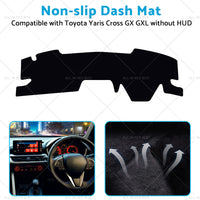 Black Non-Slip Dash Mat Cover Suitable For Toyota Yaris Cross GX GXL 5 2020-2022