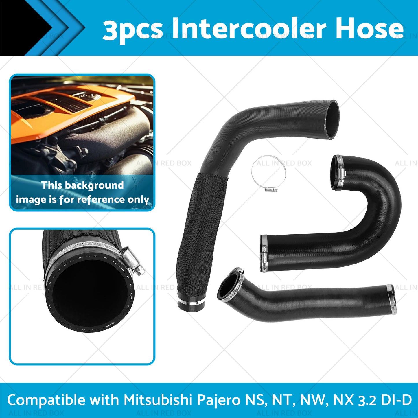 3x Intercooler HoseClamp Suitable for Mitsubishi Pajero NS-NT-NW-NX 3. 2L Diesel