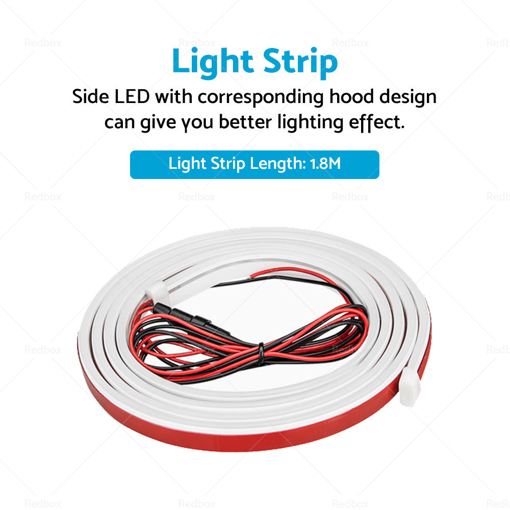 1.8M  Start Scan Dynamic LED DRL Car Hood Light Strip Daytime Running Light