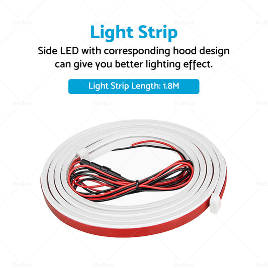 1.8M  Start Scan Dynamic LED DRL Car Hood Light Strip Daytime Running Light