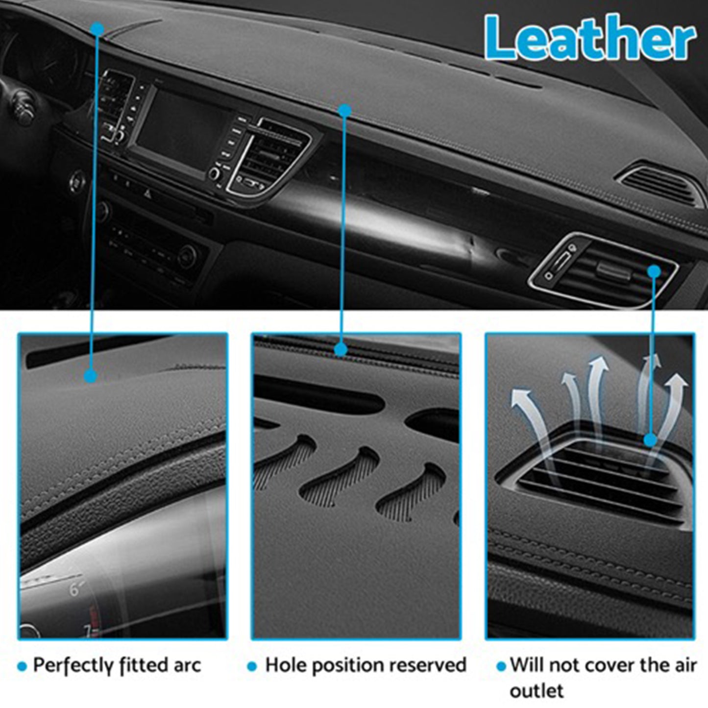 Non-Slip Dash Mat Microfiber Leather Suitable For Kia Carnival KA4 Series 20-25