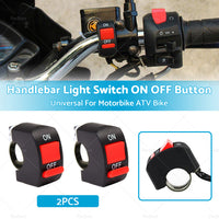 2PCS Universal Motorcycle ATV Bike Handlebar Light Switch ON OFF Button