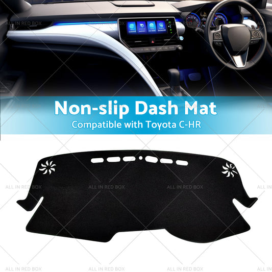 Non Slip Dash Mat Dashboard Cover Suitable For Toyota CHR C-HR 2016-2019 Black