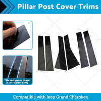 6PCS Black Pillar Post Cover Trims Suitable for 2011-2021 Jeep Grand Cherokee