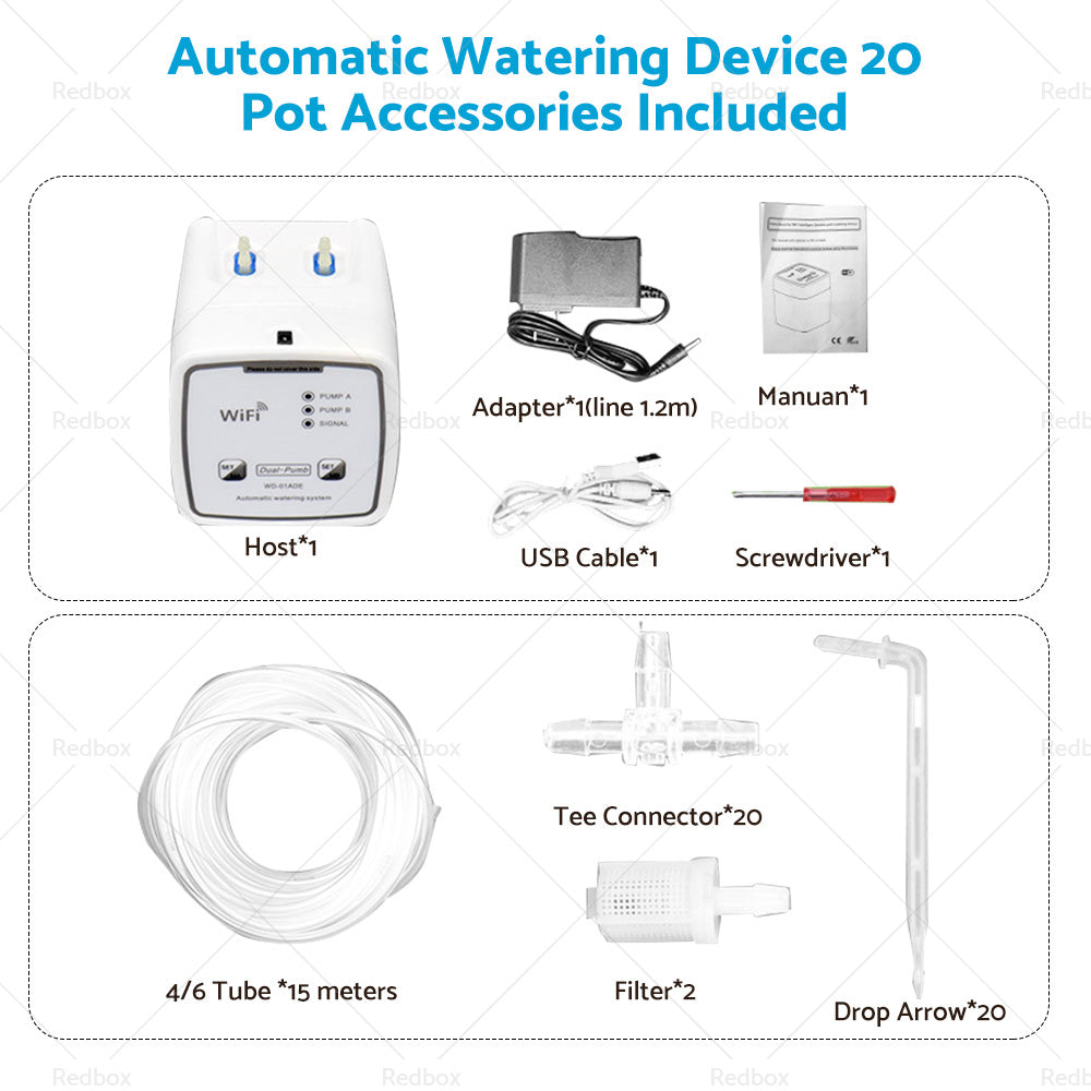 WiFi Control Watering System Double Pump Automatic Water Drip Mobile APP Control