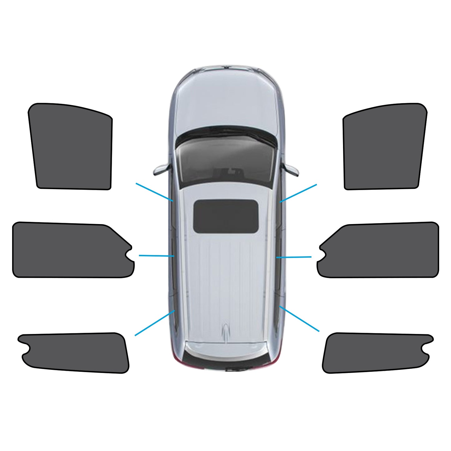 6x Car Window Shades Suitable for LDV G10 2014-Present Front&Rear&Triangular