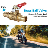 In-Line Fuel Tap Brass 8mm 5 16inch Motorcycle Tractor Quad Lawn Mower Pump