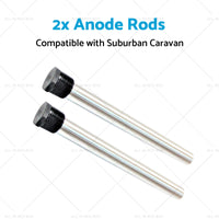 2x Anode Rods Suitable for Suburban Caravan Hot Water Service Anodes SW6PA 30cm