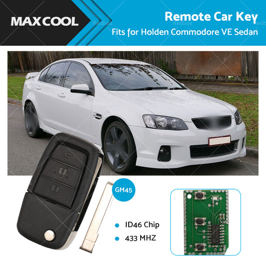 433 MHz Complete Flip Key  and  Remote Car Key ID46 Chip Fit for Holden Commodore VE