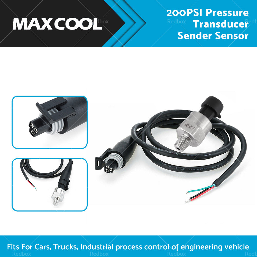 200PSI 5V Pressure Transducer Sender Sensor Stainless Steel for Air Oil Fuel AU