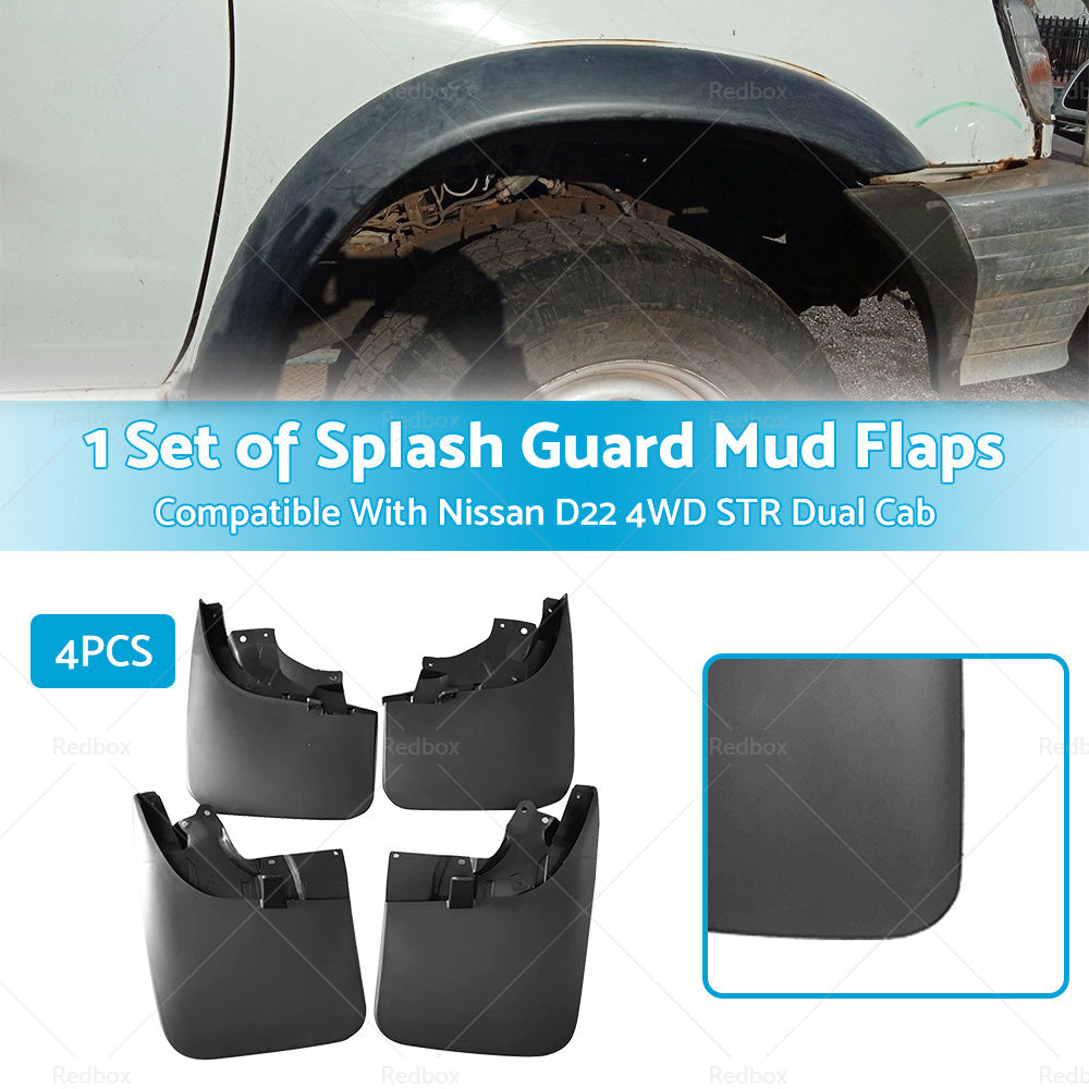 Front Rear LH and RH Mud Flaps Suitable For NISSAN NAVARA D22 STR 4WD D CAB 2004-ON