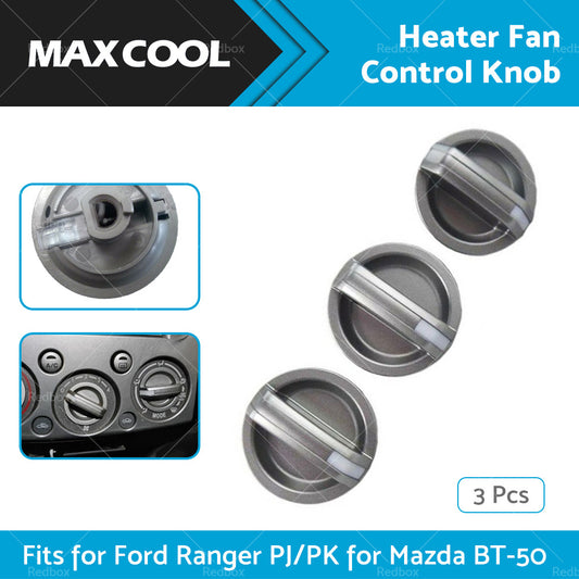 3x Heater Fan Control Knobs Fits for Ford Ranger PJ or PK for Mazda BT-50 2006-2011