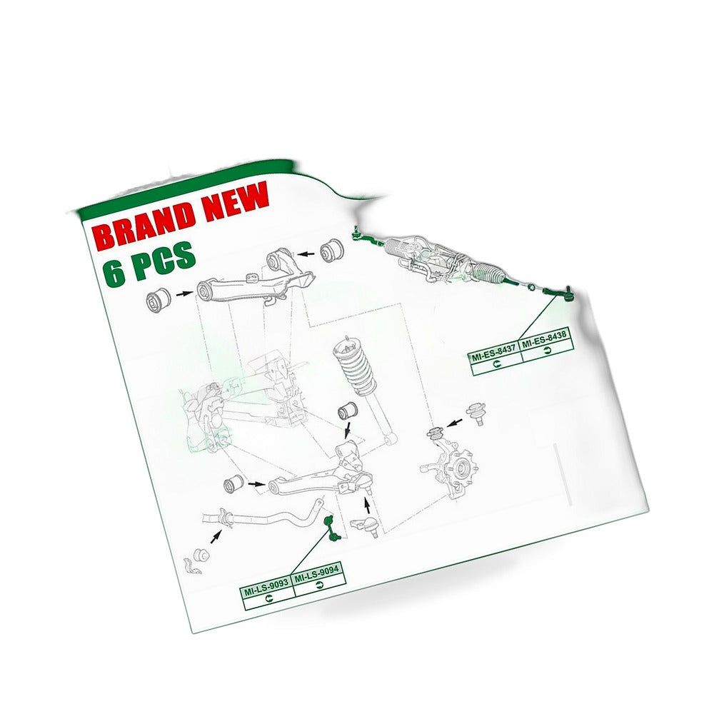 Inner Outer Tie Rod End Sway Bar Links Suitable for Mitsubishi Pajero NS - BD4