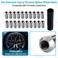 20x 14x1. 5 Extreme Chrome Spline Wheel Nuts Suitable for VE Holden Landcruiser