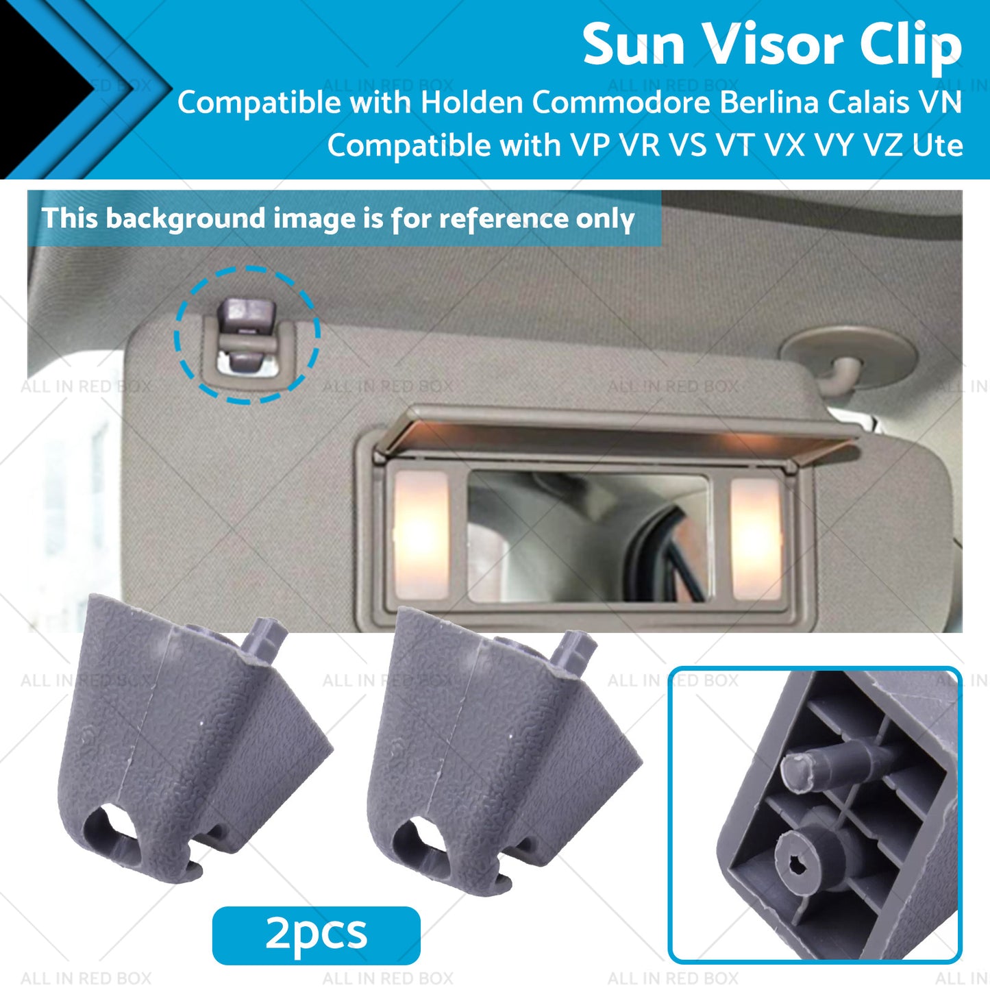 2xSun Visor Clip For Holden Commodore Berlina Calais VN VP VR VS VT VX VY VZ Ute