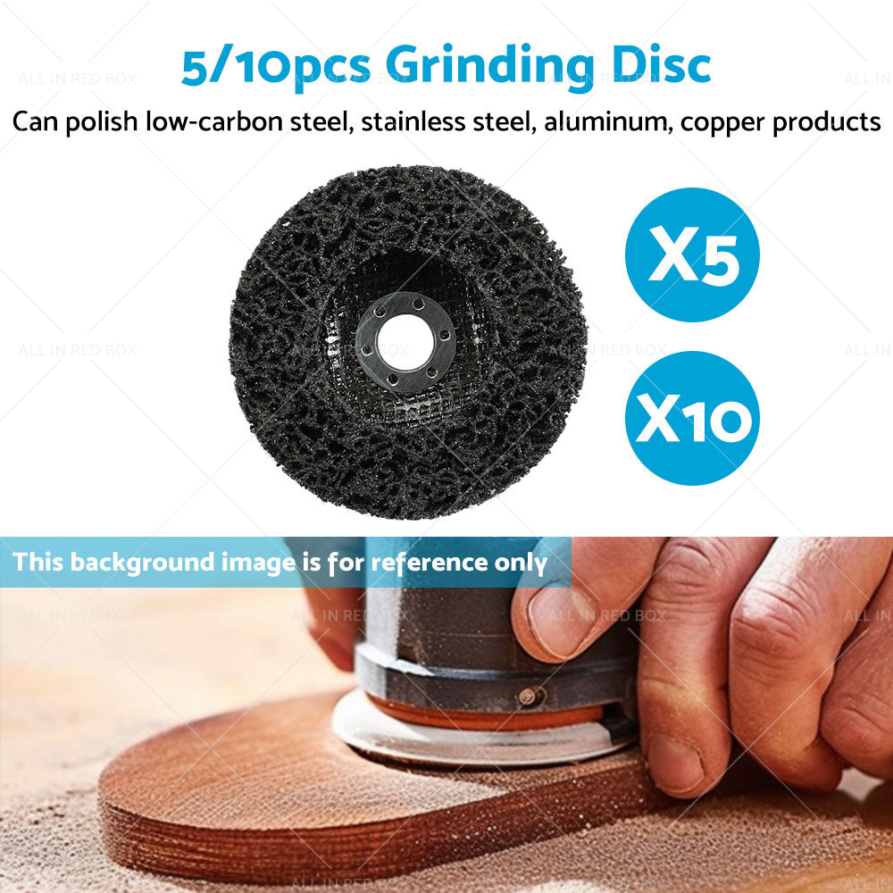 5/10PCS 100mm Poly Strip Disc Wheel Paint Rust Removal Clean Angle Grinder Black