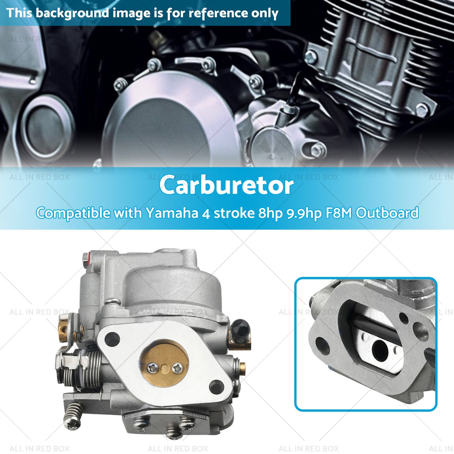 Carburetor Carb Suitable for Yamaha 4 stroke 8hp 9. 9hp Outboard 68T-14301-11-00