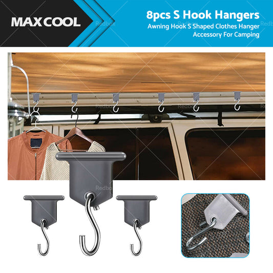 8 Pack Awing S Hook Hanger to Suit Rails Track Caravan Motorhome Stainless Steel