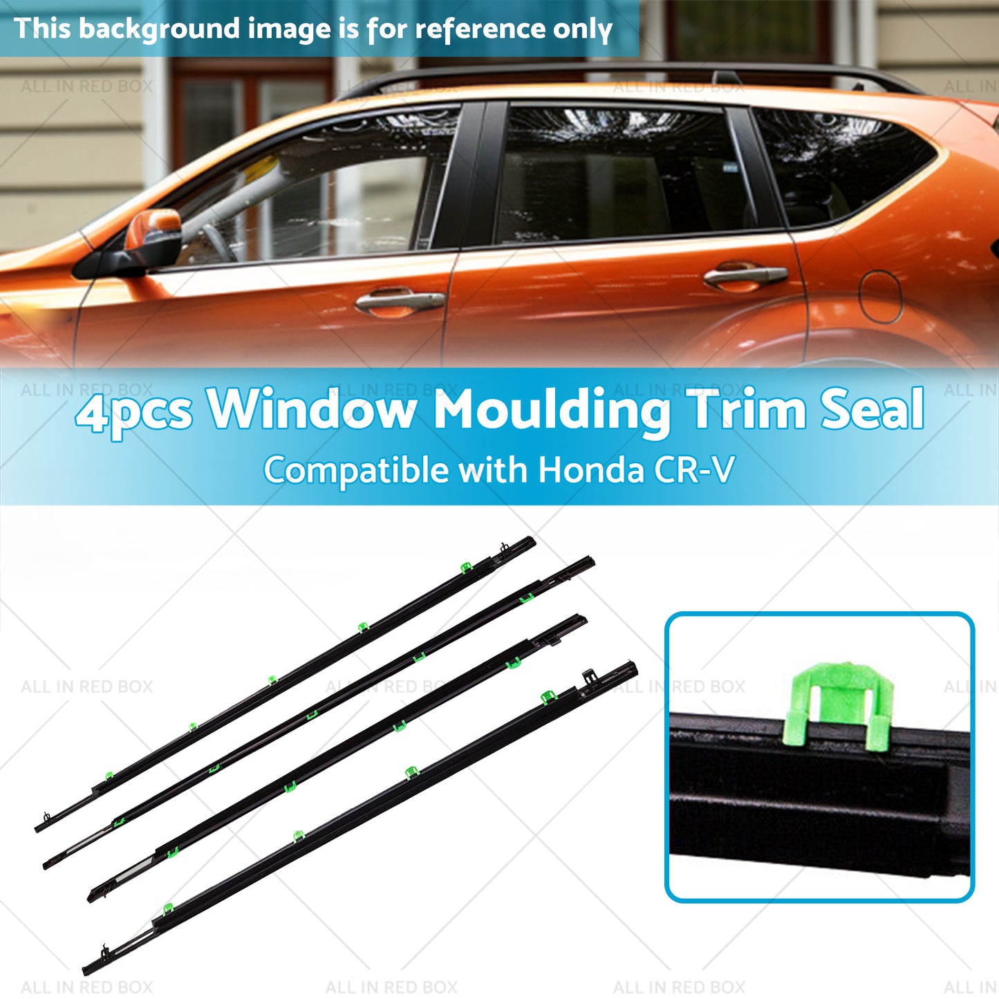 Black Weatherstrip Window Moulding Trim Seal Suitable For Honda CR-V CRV 07-11