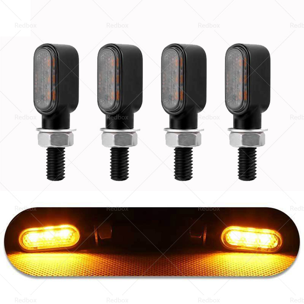 4x Motorcycle Indicators Turn Signal Blinkers Amber Mini LED Light Universal AU