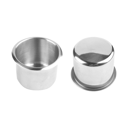 2x Stainless Steel Cup Drink Holder Suitable For Marine, Car, Truck, Camper, RV & Boat