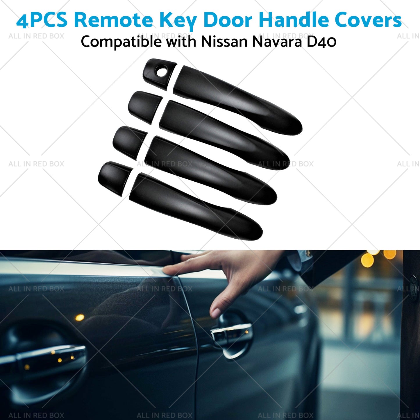 4x Remote Key Door Handle Covers Suitable for Nissan Navara D40 2005-2015 ST