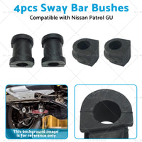 4x FrontRear Sway Bar Bushes Rubber Suitable for Nissan Patrol GU Y61 2001-2013