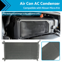 {{ Air Con AC Condenser Suitable for Nissan Micra K12 07/2007-08/2010 650mm 16mm }} - Buy Car Parts Online at {{ Kaka Auto Parts }}.