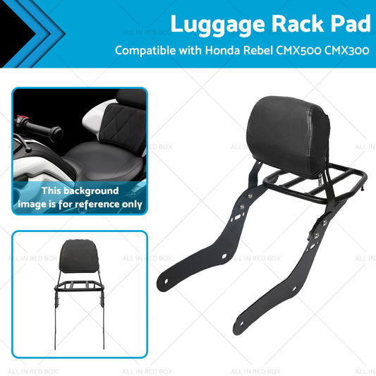 Rear Backrest Sissy Bar+Luggage Rack Pad Suitable for Honda Rebel CMX500 CMX300