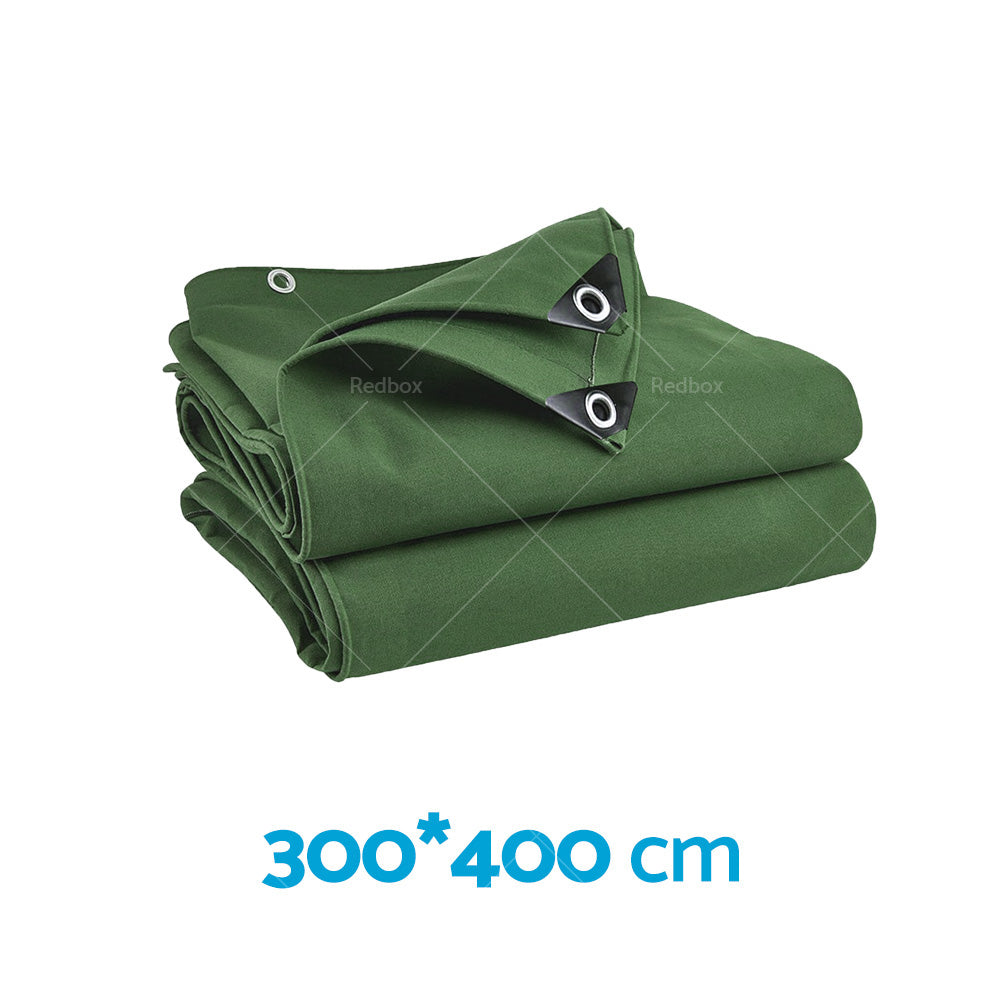 3 Sizes Army Heavy Duty Waterproof Canvas Tarp Tarpaulin Sun Blocked Dustproof