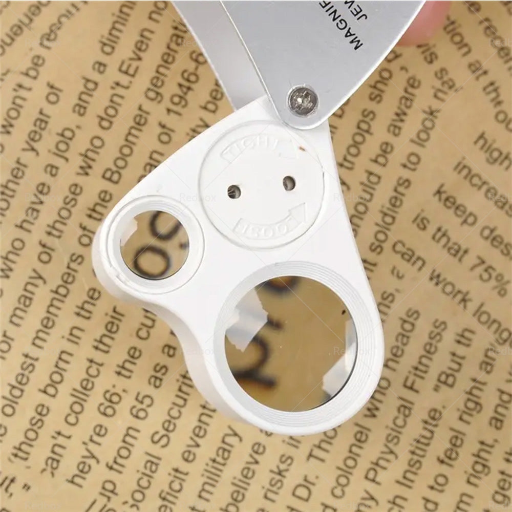 30X 60X Jewelry Loupe LED Lighted Illuminated Jewelers Eye Loop 2 Lens Magnifier