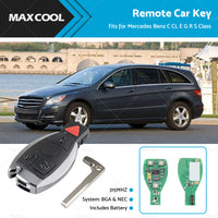 4 Buttons 315Mhz Remote Car Key Fits For Mercedes Benz C CL E G GL ML R S Class