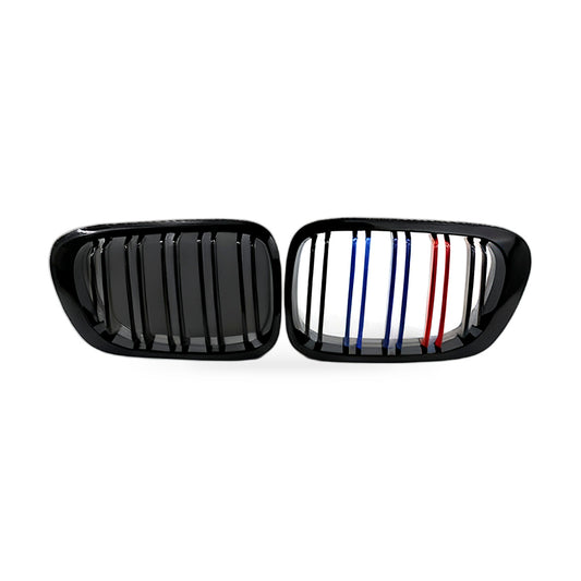Suitable for BMW 3 E46 M3 Coupe 1998-2002 Gloss Black Dual Line M Style Grille - ZT2