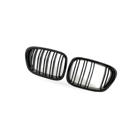 Gloss Black Double Line Grille Red Yellow Mesh Suitable for BMW E39 99-04