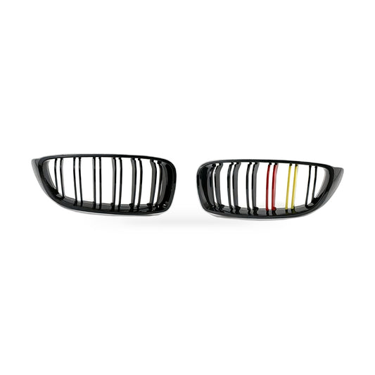 Gloss Black 2-Line Tri Grille Suitable for BMW 4 Series F32 F33 F36 M4 14-16 - ZT2