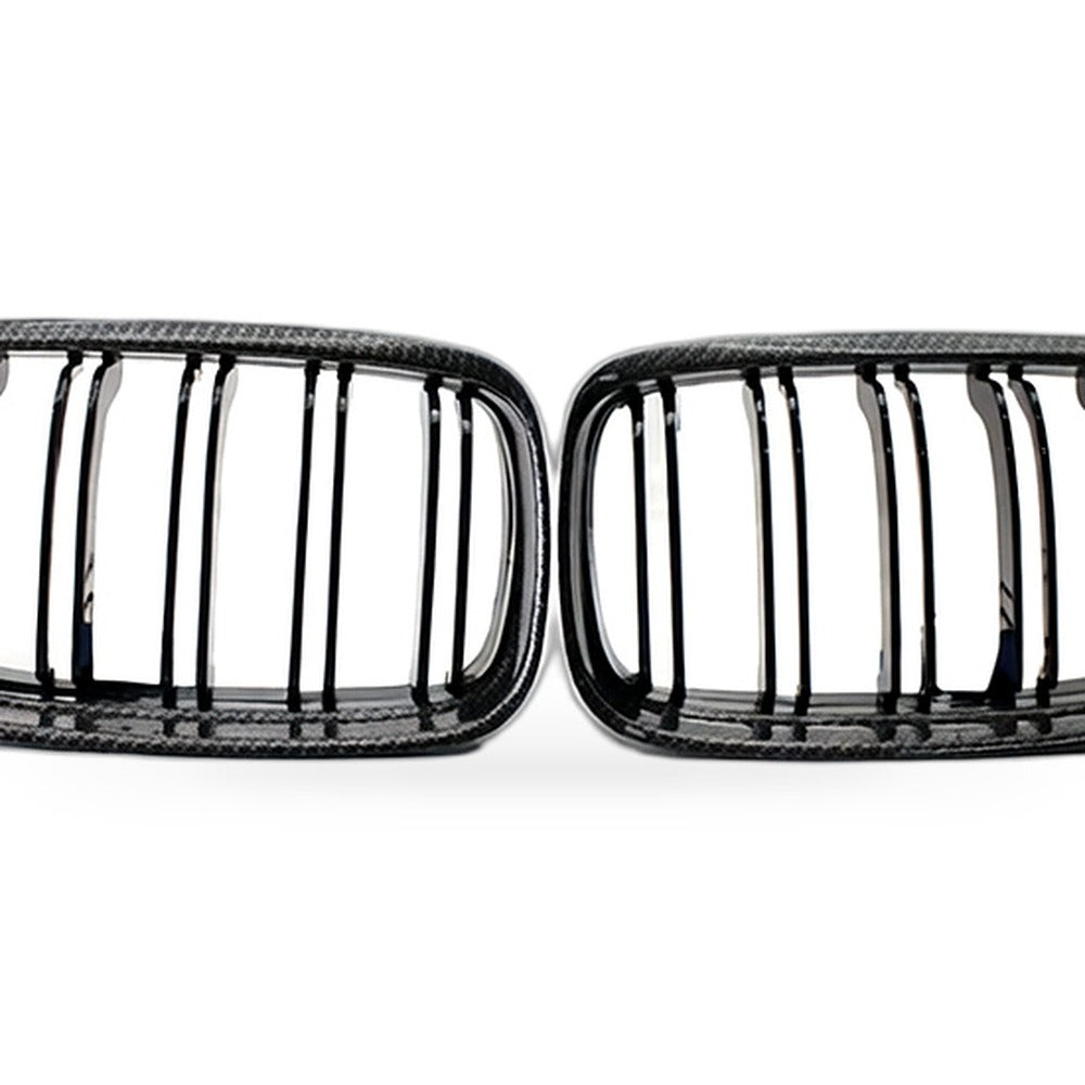 Carbon Gloss Black Double Line Grille Suitable for BMW 3 E90 E91 09-12 - XQ1