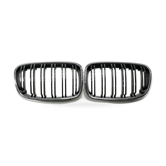 Carbon Texture Double Line Grille Suitable for BMW 1 Series F20 2011-2014 - ZT2