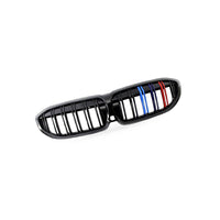 Dual Line Gloss Black Tri-Color Stripe Grille Suitable for BMW 3 Series G20 G28 - BD2
