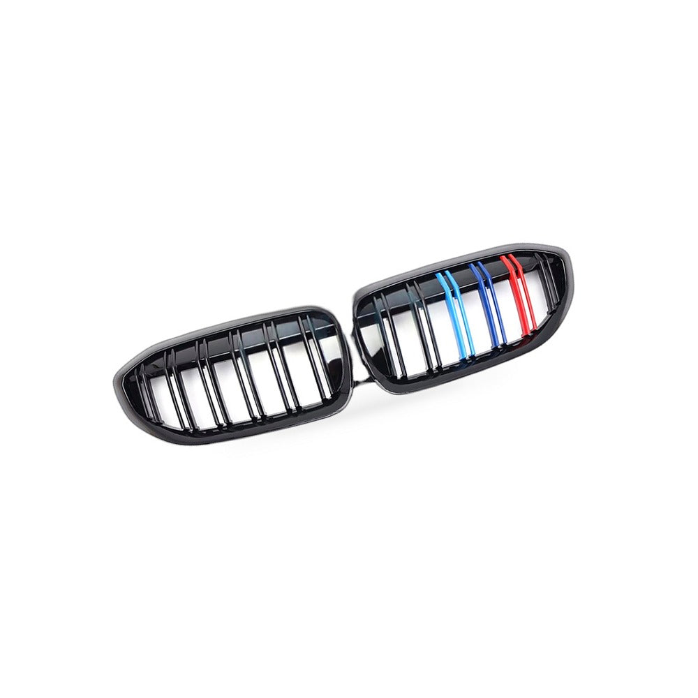Dual Line Gloss Black Tri-Color Stripe Grille Suitable for BMW 3 Series G20 G28 - BD4
